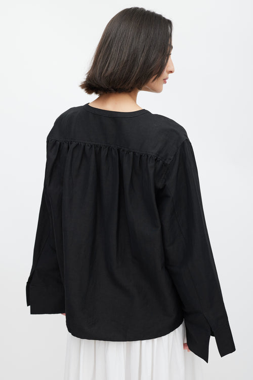 Totême Black Linen Shirt