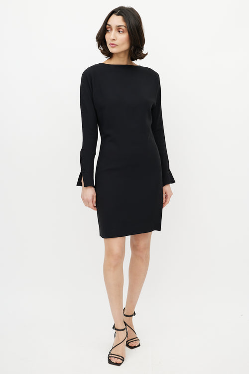 Totême Black Long Sleeve Midi Dress