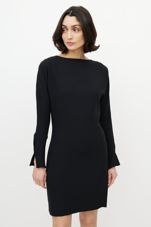 Totême Black Long Sleeve Midi Dress