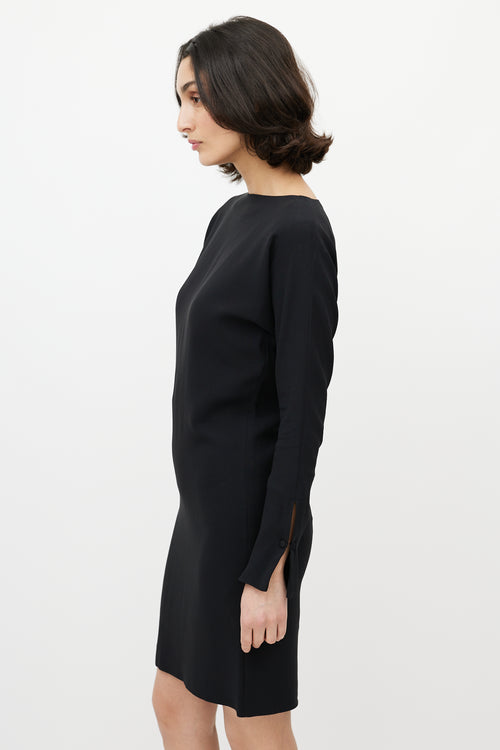 Totême Black Long Sleeve Midi Dress