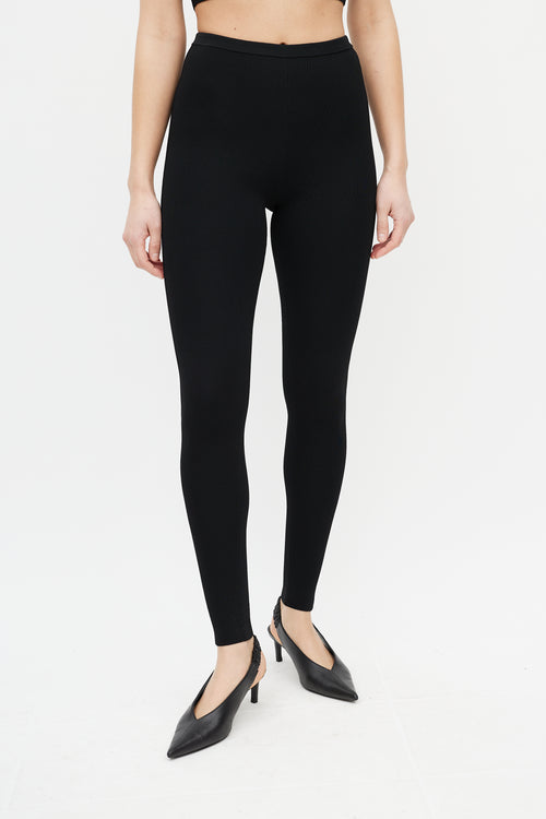 Totême Black Compact Knit Legging