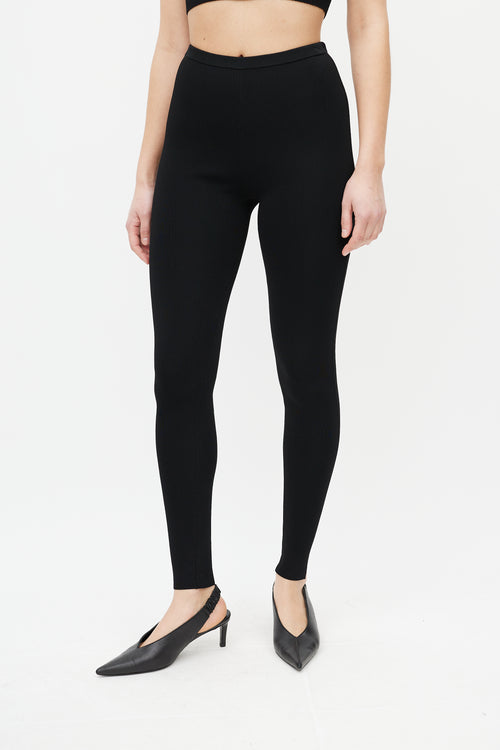 Totême Black Compact Knit Legging