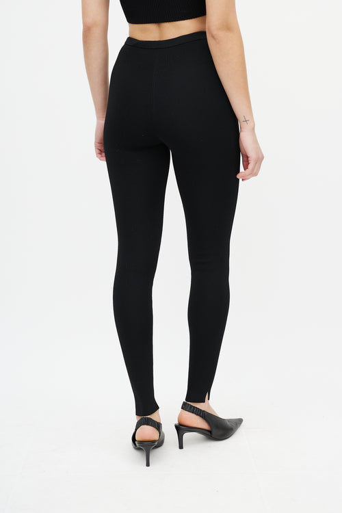 Totême Black Compact Knit Legging