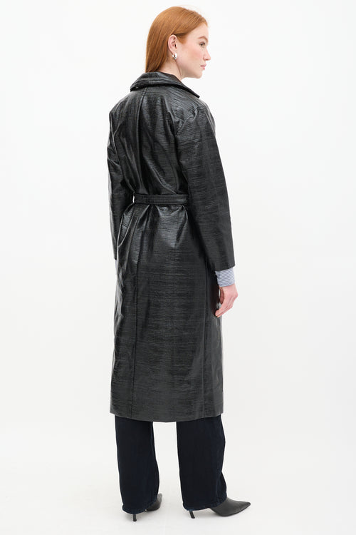 Toteme Black Mira Lacquered Trench Coat