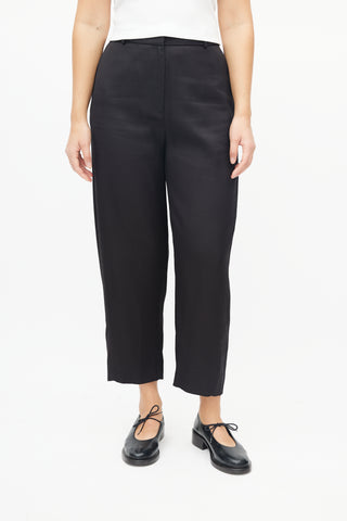 Totême Black Nylon Twisted Seam Trouser