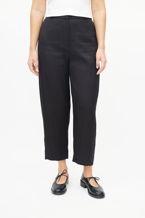 Totême Black Nylon Twisted Seam Trouser