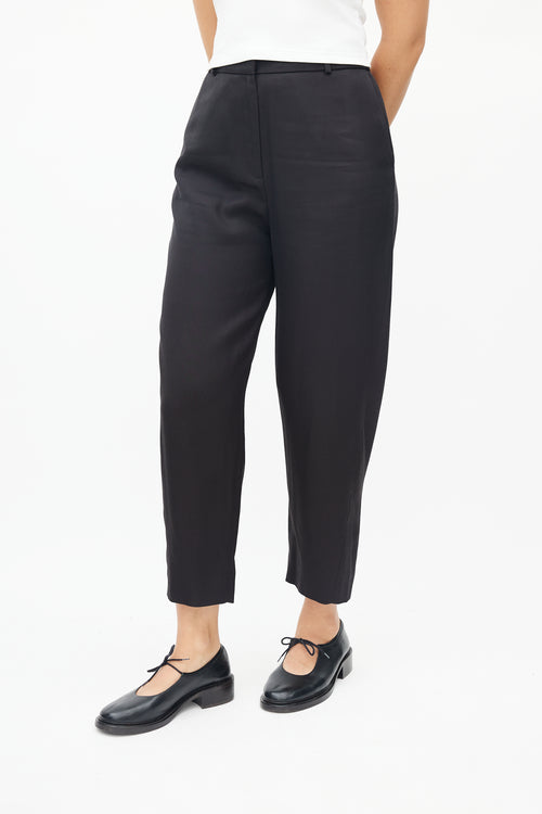 Totême Black Nylon Twisted Seam Trouser