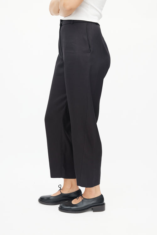 Totême Black Nylon Twisted Seam Trouser