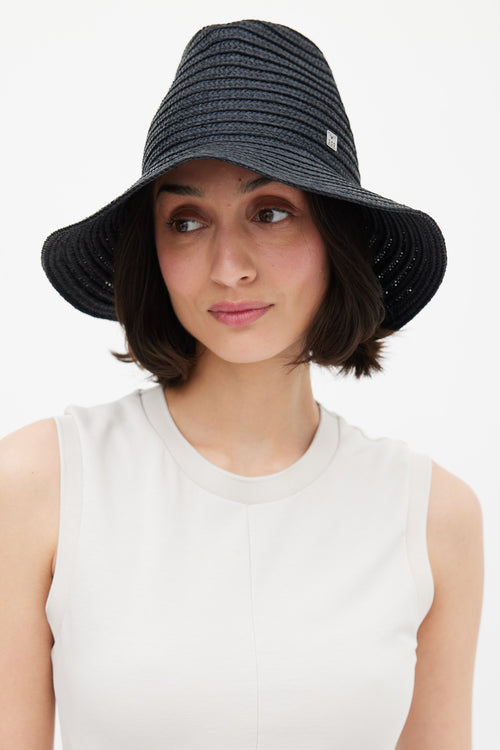 Toteme Black Panama Interwoven Sun Hat