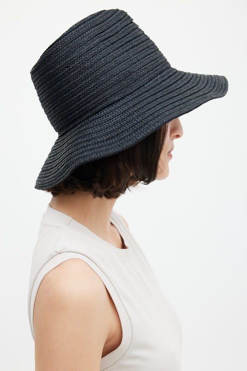 Toteme Black Panama Interwoven Sun Hat