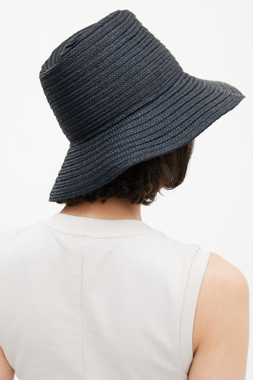 Toteme Black Panama Interwoven Sun Hat