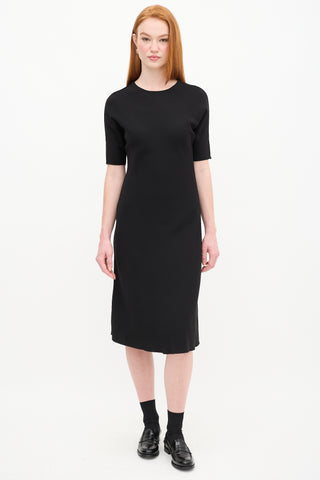 Toteme Black Short Sleeve Midi Dress