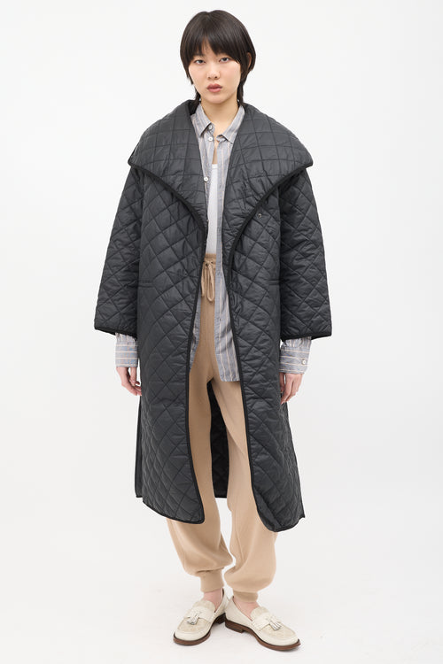 Toteme Black Signature Quilted Coat