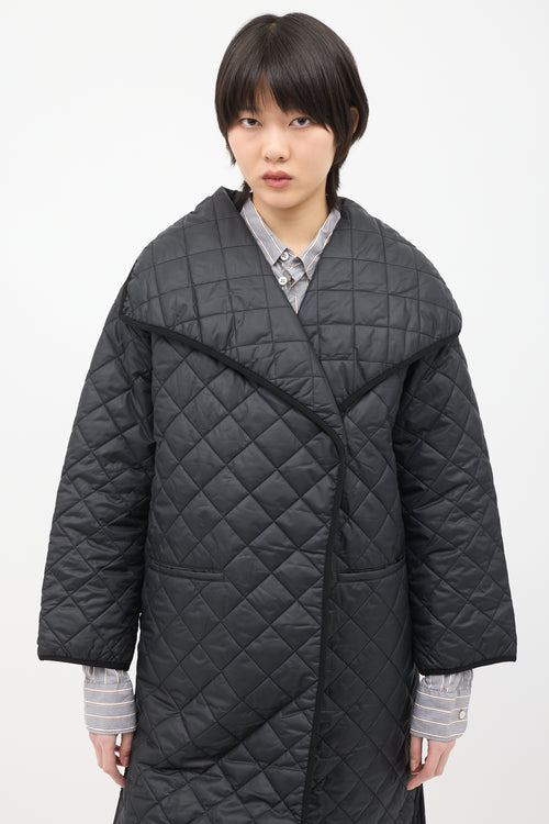 Toteme Black Signature Quilted Coat