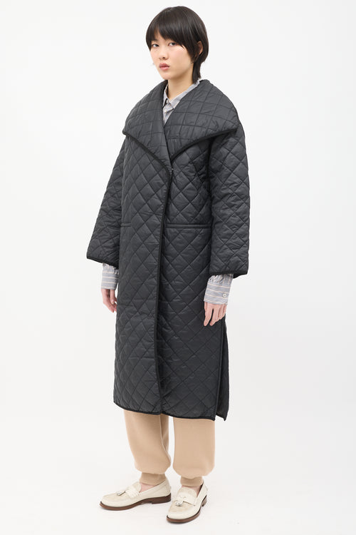 Toteme Black Signature Quilted Coat