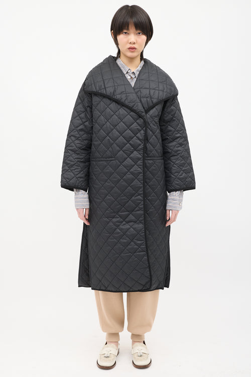 Toteme Black Signature Quilted Coat