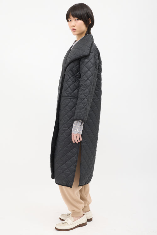 Toteme Black Signature Quilted Coat