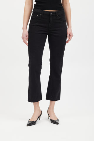 Totême Black Straight Leg Cropped Jeans