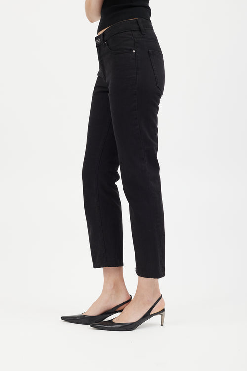 Totême Black Straight Leg Cropped Jeans