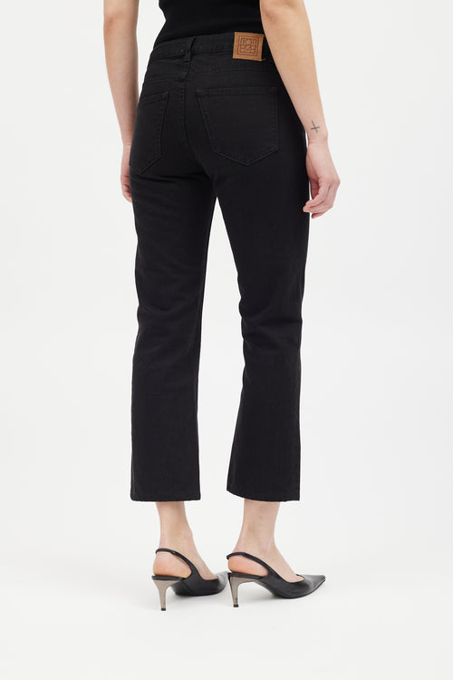 Totême Black Straight Leg Cropped Jeans