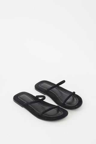 Totême Black Suede The City Sandal