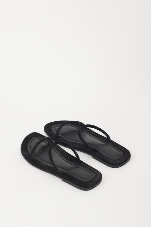 Totême Black Suede The City Sandal