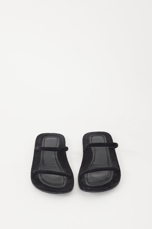 Totême Black Suede The City Sandal