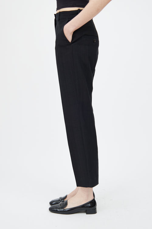 Toteme Black Textured Tapered Trouser