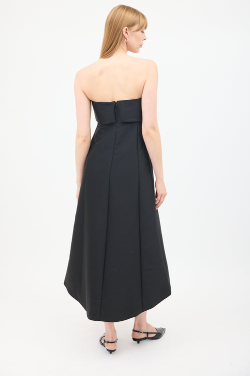 Toteme Black Wool 
Cotton Strapless A-Line Dress