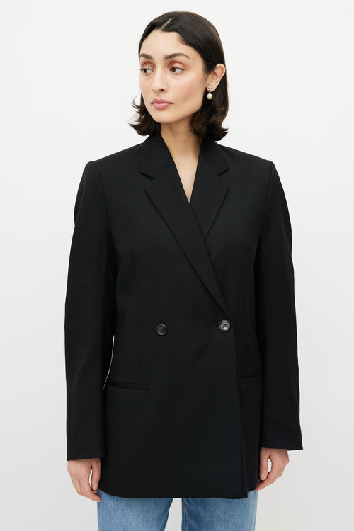 Totême Black Wool Double Breasted Blazer