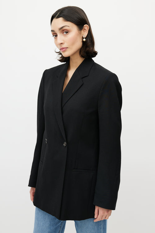 Totême Black Wool Double Breasted Blazer