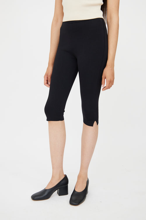 Totême Black Compact Knit Crop Legging