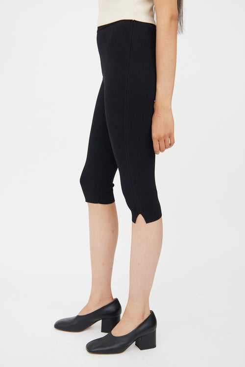 Totême Black Compact Knit Crop Legging