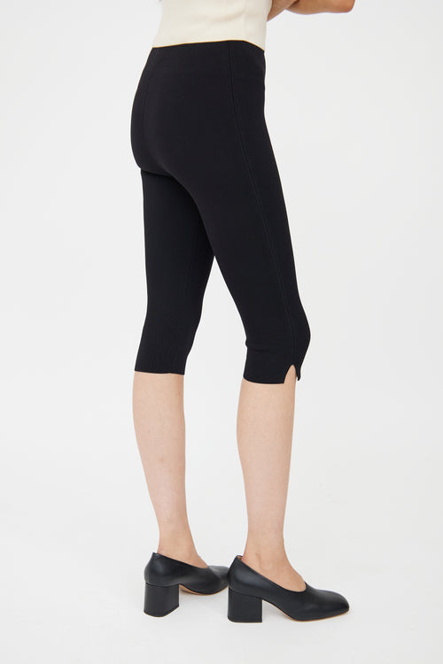 Totême Black Compact Knit Crop Legging