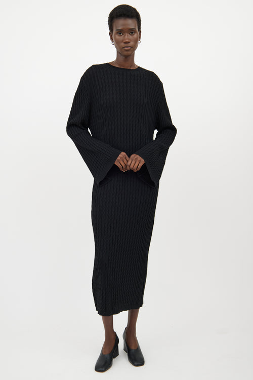 Toteme Black Cableknit Maxi Dress