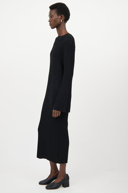 Toteme Black Cableknit Maxi Dress