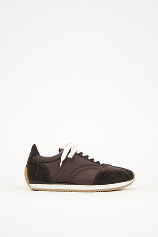 Toteme Brown Suede 
Nylon Sport Sneaker