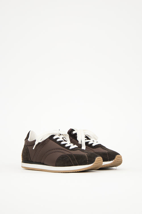 Toteme Brown Suede 
Nylon Sport Sneaker