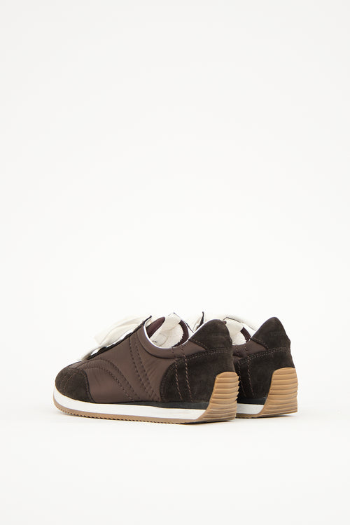 Toteme Brown Suede 
Nylon Sport Sneaker