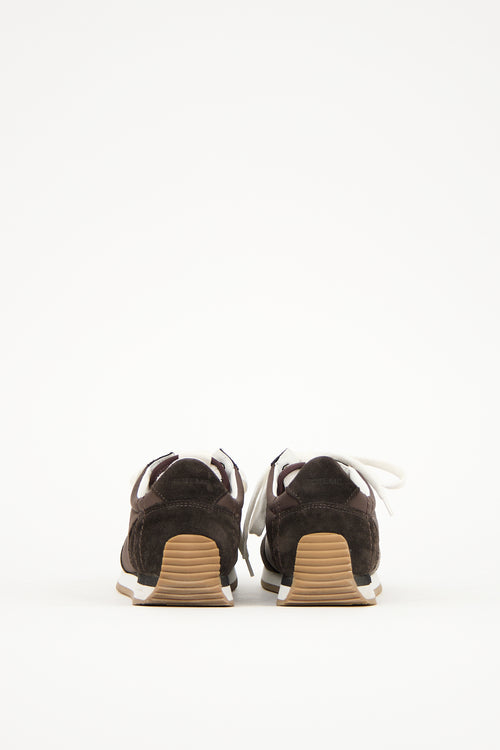 Toteme Brown Suede 
Nylon Sport Sneaker