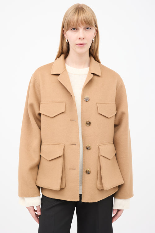 Toteme Brown Wool Army Double Jacket