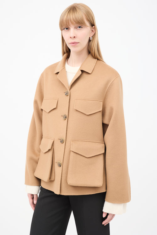 Toteme Brown Wool Army Double Jacket