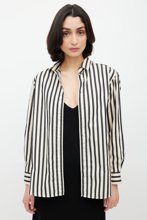 Totême Cream 
Black Striped Carpi Shirt