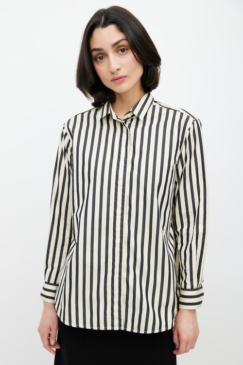 Totême Cream 
Black Striped Carpi Shirt