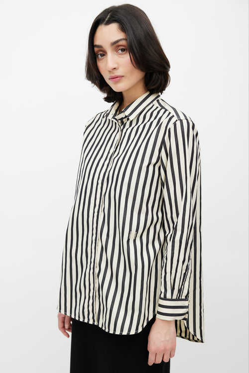 Totême Cream 
Black Striped Carpi Shirt