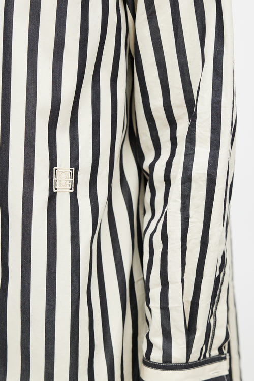 Totême Cream 
Black Striped Carpi Shirt