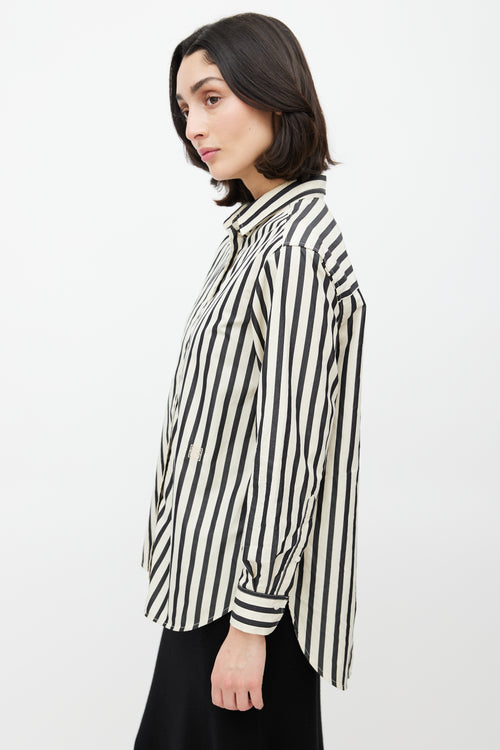 Totême Cream 
Black Striped Carpi Shirt