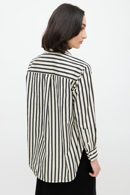 Totême Cream 
Black Striped Carpi Shirt