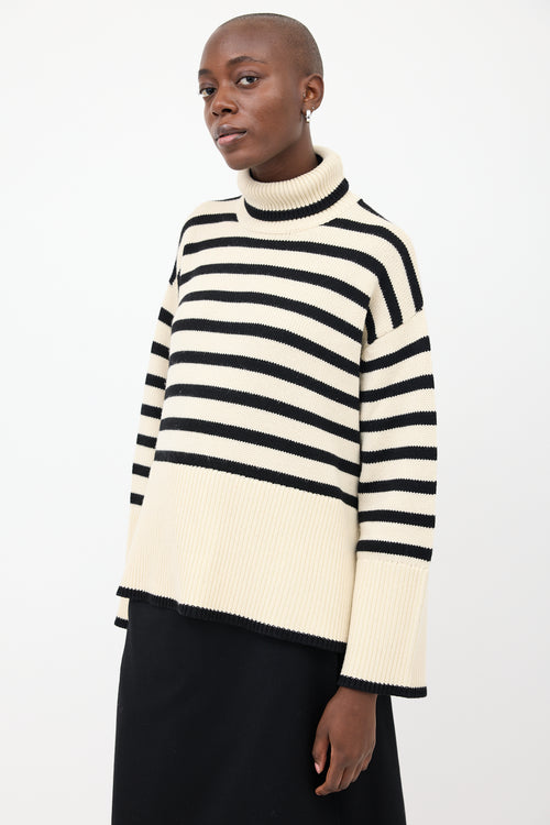 Toteme Cream 
Black Signature Stripe Sweater