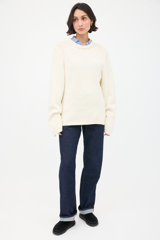 Toteme Cream Merino Wool 
Cashmere Montese Sweater